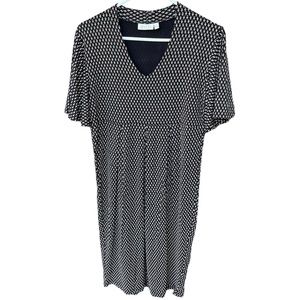 Masai Copenhagen Black & Cream Viscose Flutter Sleeve Dress Sz L